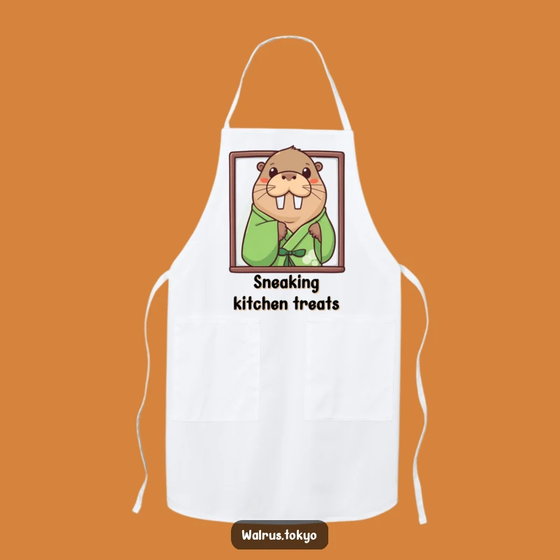 Funny Curious Walrus Apron: Cook with Playful Humor and Mystery