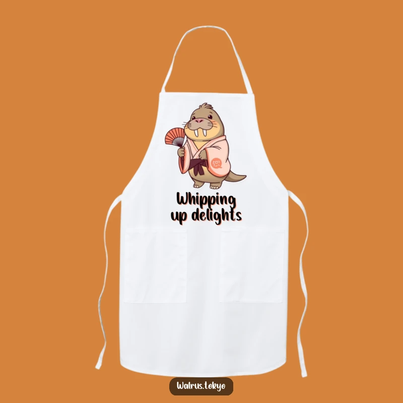 Funny Cheerful Walrus Kimono Apron - Joyful Fan Sway Cook Gift