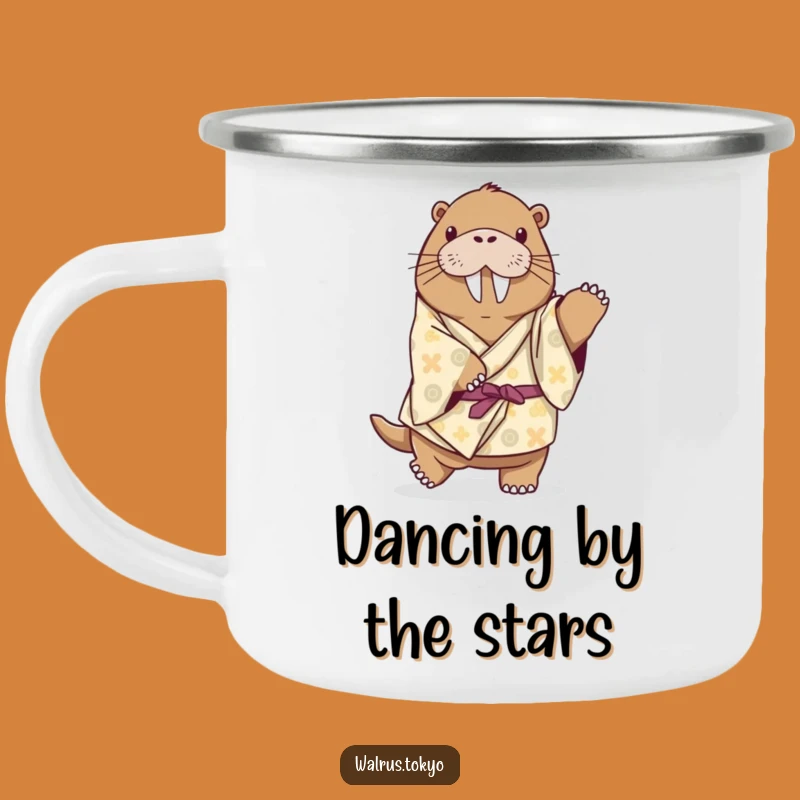 Funny Playful Walrus Kimono Camping Mug - Dancing Wildlife Sip