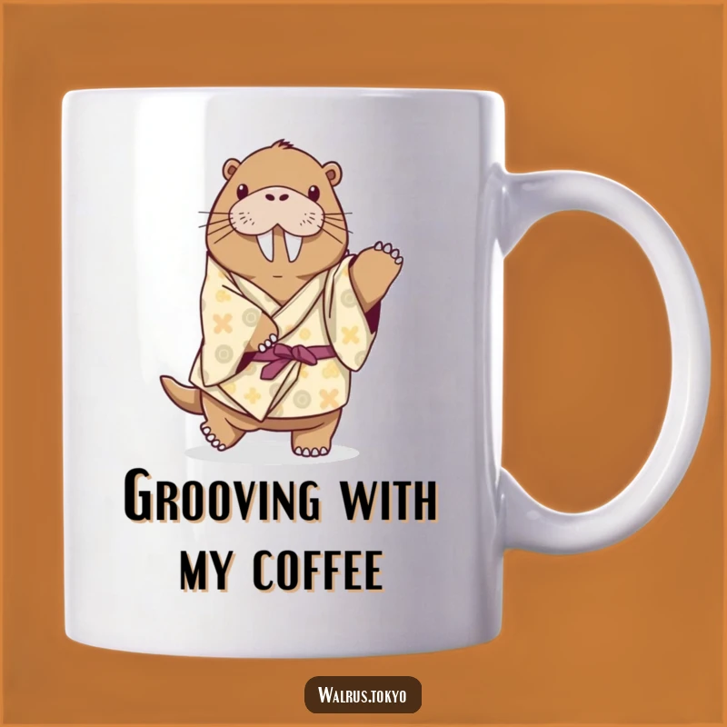 Funny Playful Walrus Kimono Mug - Dancing Wildlife Humor Gift