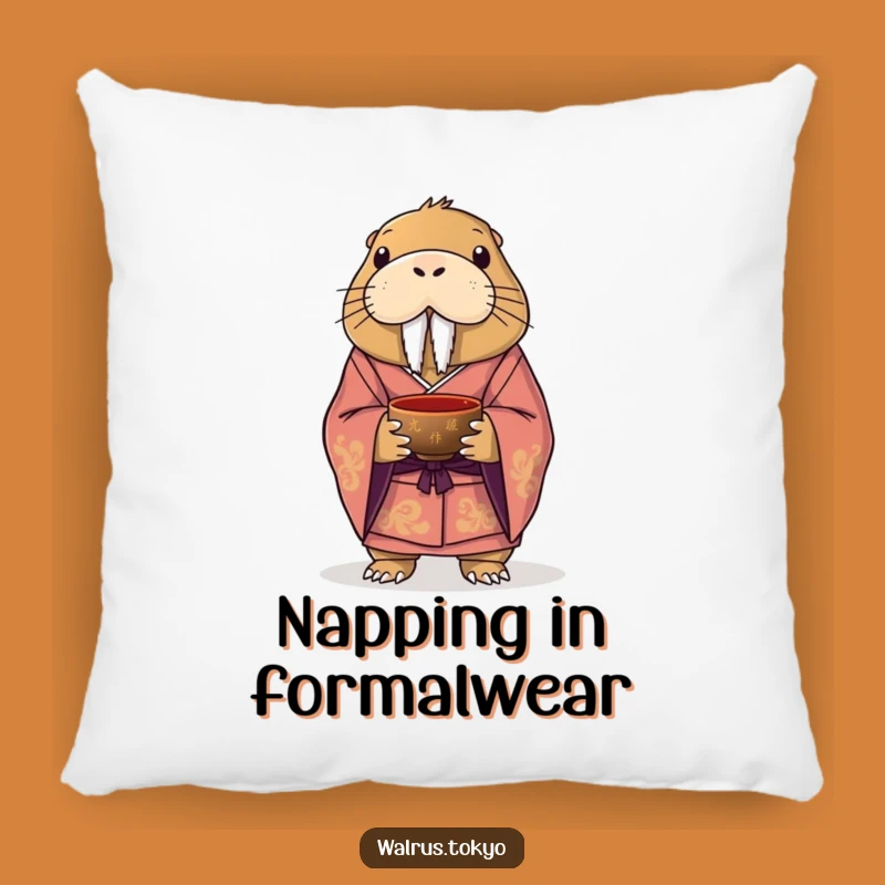 Funny Walrus Kimono Pillow: Lounge in Comical Sophistication