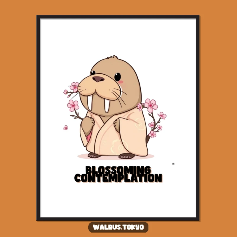 Funny Curious Walrus Kimono Digital Art - Blossom Gazing Download