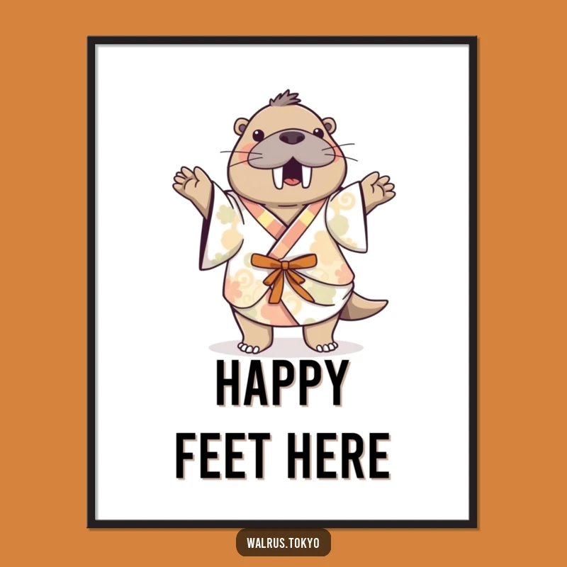 Instant Funny Dance Walrus Art Print: Playful Humor Downloadable Art for Your Walls