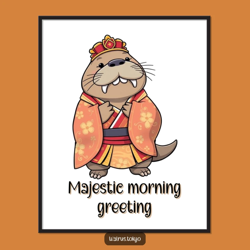Funny Regal Walrus Kimono Digital Art - Graceful Bowing Wildlife Download