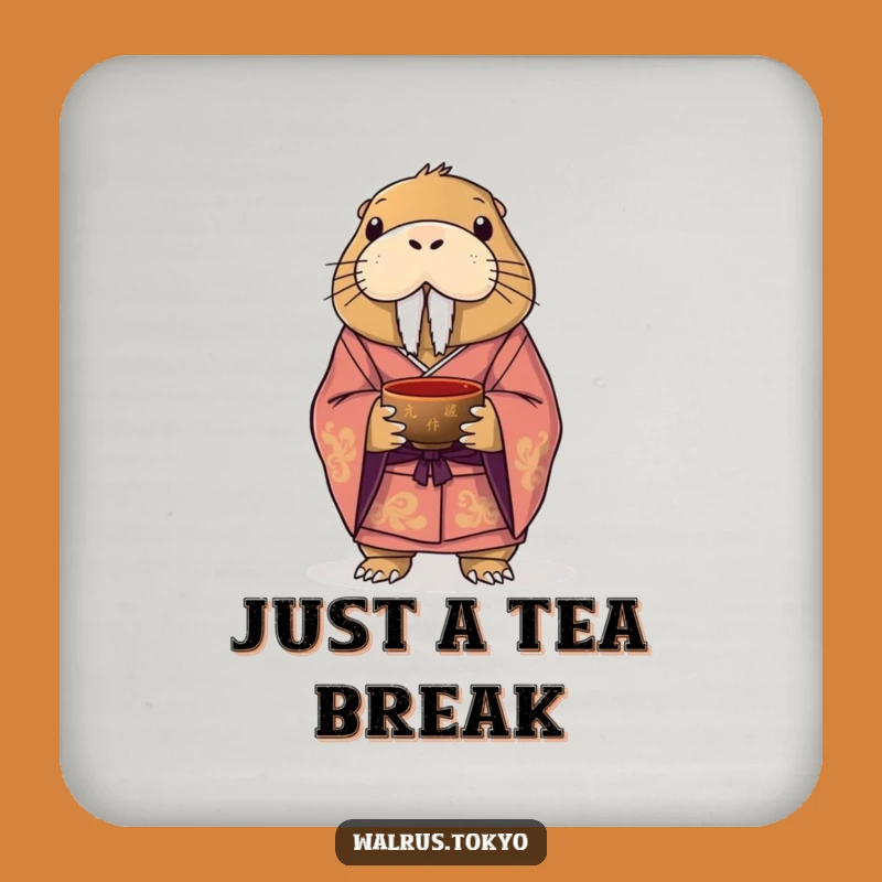 Funny Walrus Kimono Coaster: Protect Surfaces with Dignified Humor