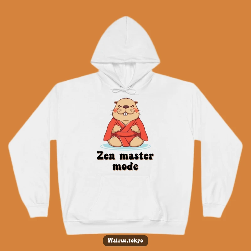 Cozy Funny Red Kimono Walrus Hoodie: Peaceful Humor forUltimate Relaxation, Hilarious Gift