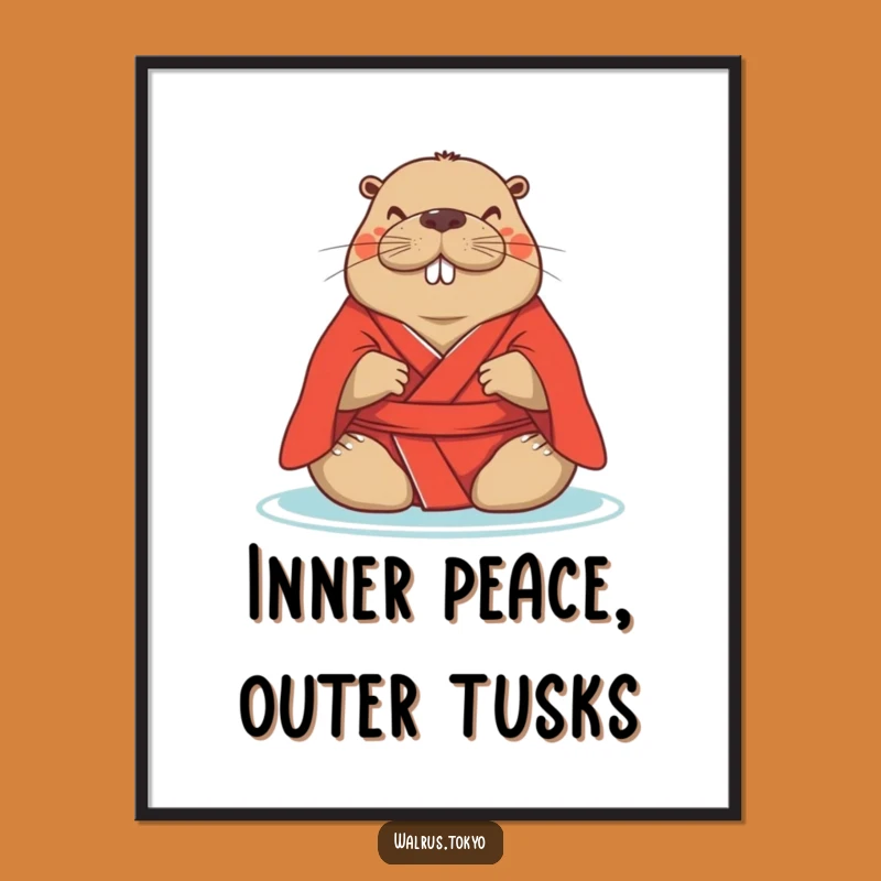 Free Printable Zen Walrus Art: Funny Downloadable Decor for a Tranquil Space