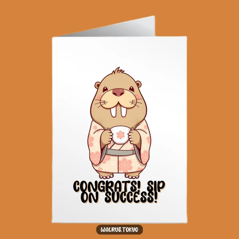 Free Printable Congrats Card: Walrus Tea Kimono Downloadable Gift