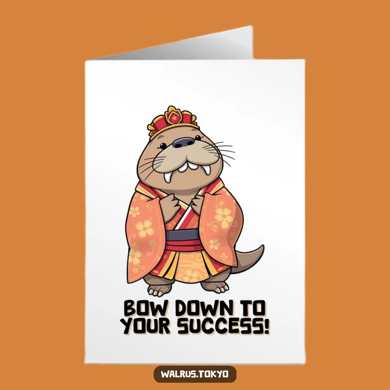 Free Printable Walrus Congrats Card: Bow to Your Success with this Funny Downloadable!