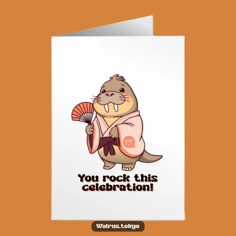 Free Printable Walrus Congrats Card: Fan Your Success with this Funny Downloadable!