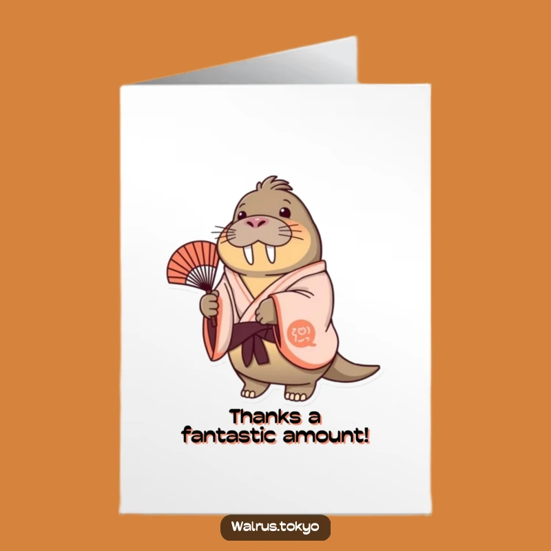 Free Printable Cheerful Walrus Thank You Card: A Fan of Gratitude with this Downloadable!