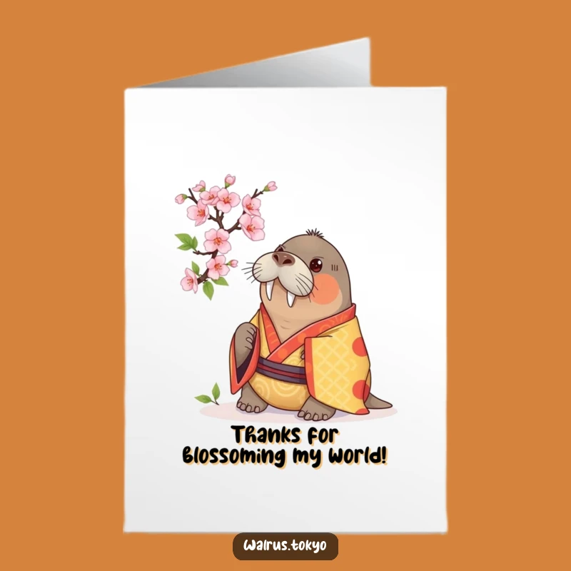 Free Printable Thank You Card: Curious Walrus Blossom Kimono Gift