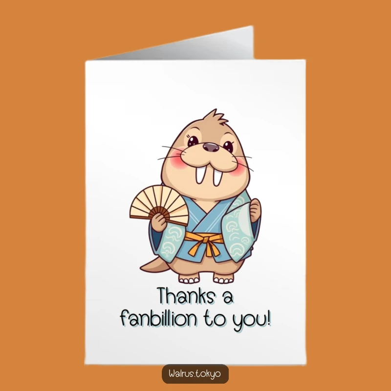 Free Printable Walrus Fan Thank You Card: Funny Downloadable Gift to Show Gratitude