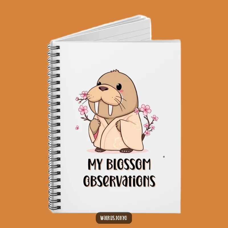 Funny Curious Walrus Kimono Notebook - Blossom Gazing Journal