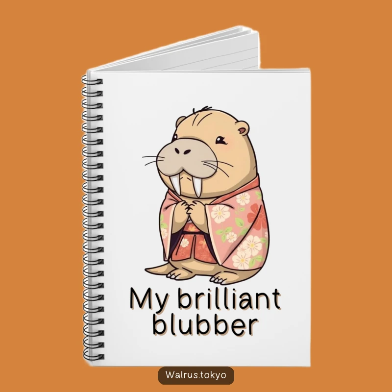 Funny Floral Kimono Walrus Notebook: Jot Down Ideas with Graceful Humor, Ideal Gift