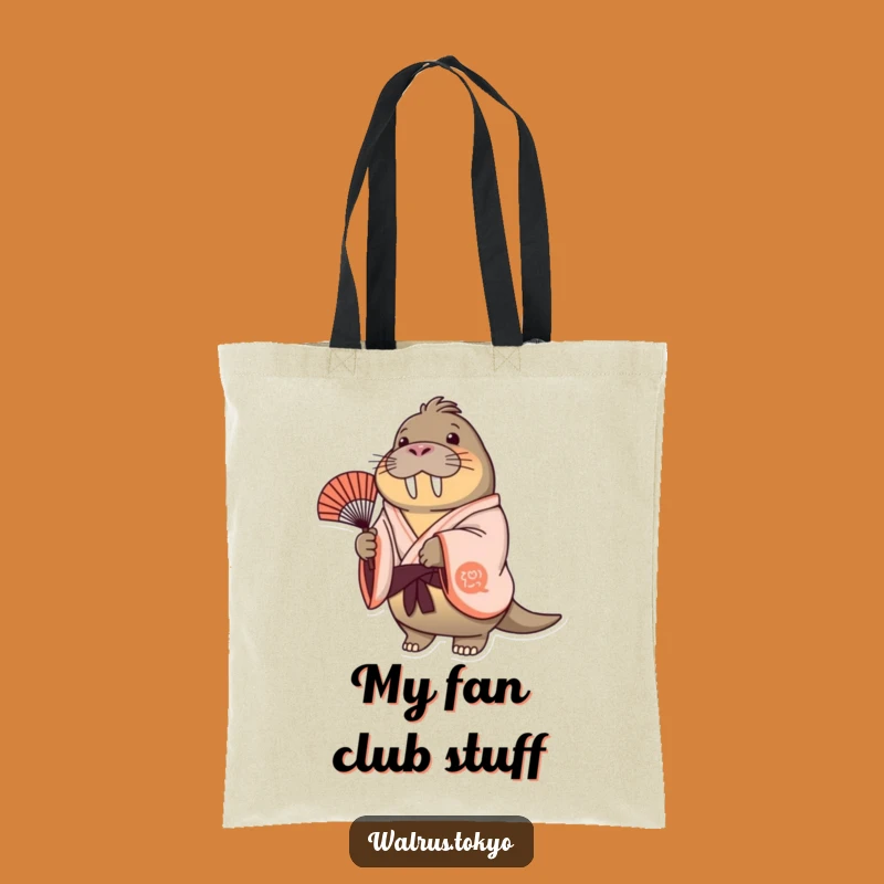 Funny Cheerful Walrus Kimono Tote Bag - Joyful Fan Sway Bag