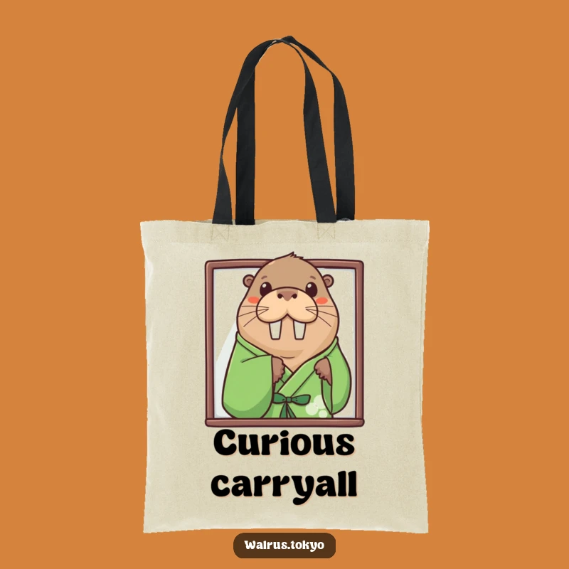 Funny Curious Walrus Tote Bag: Carry Playful Humor and Mystery, Ideal Gift