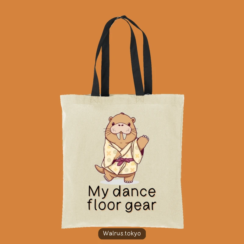 Funny Playful Walrus Kimono Tote Bag - Dancing Wildlife Accessory